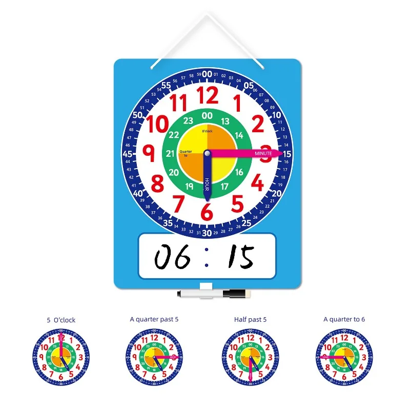 Children's Clock Model Primary School Kids Clock Teaching Time Cognition Learning Tools
