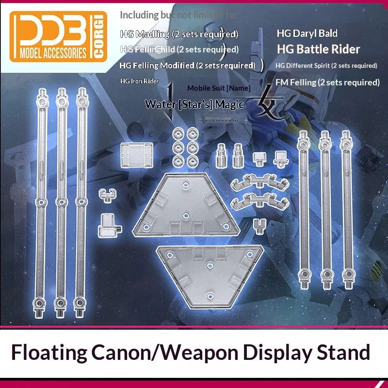 Ddb Funnel Wea Display Stand For Hg 1/144 Fm 1/100 Mobile Suit Model Witch Hg1/144 Fm1/100 Floating Cannon Weapon Display Stand view 2