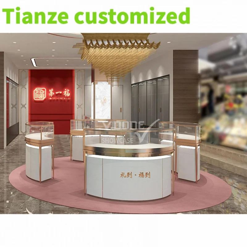 

Customized-Luxury Retail Store Jewelry Store Display Showcase Glass Counter Cases Jewellery Shop Furniture Design Jewelry Kiosks