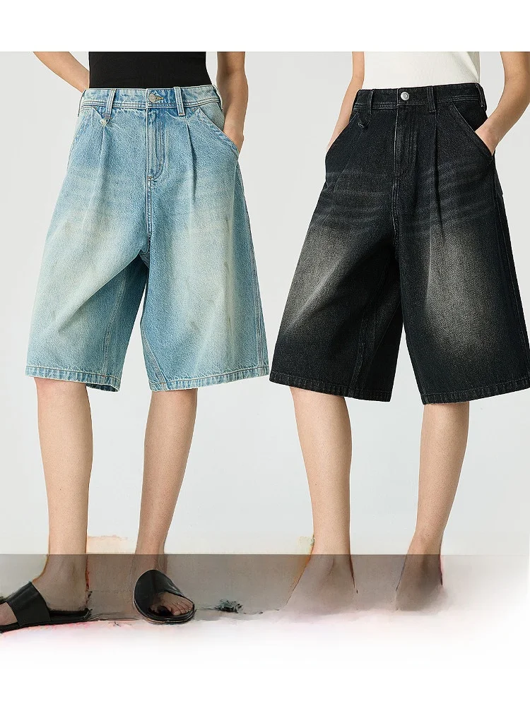 

Модные гибкие свободные укороченные джинсы KEIGAN с низкой посадкой, черные, из денима, для повседневной носки, на все сезоны