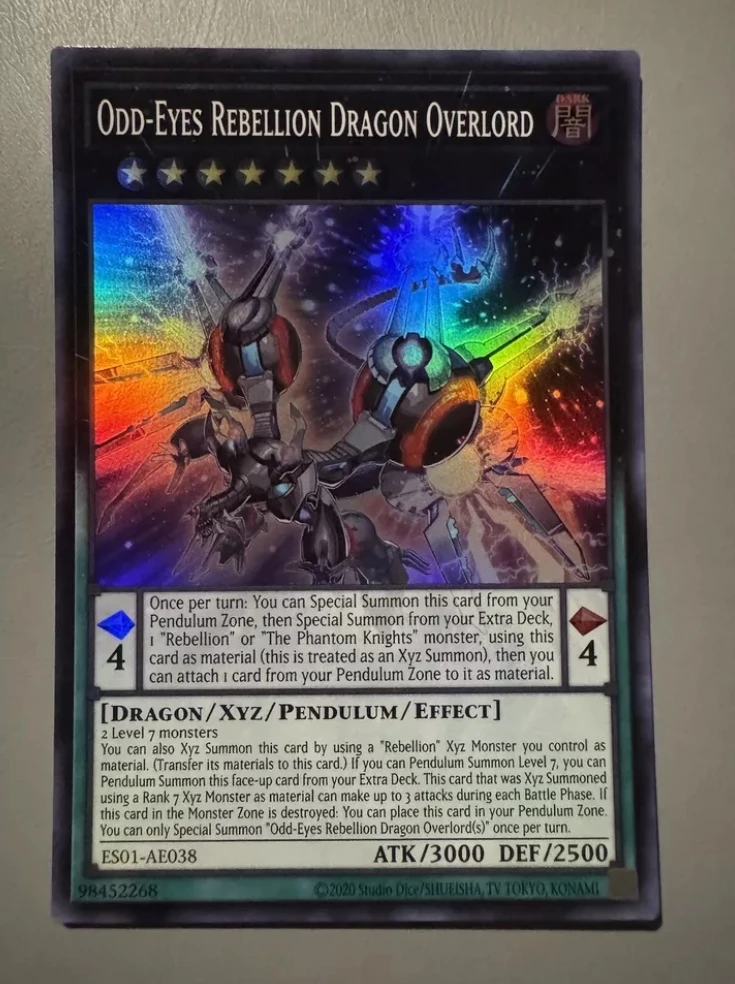 

Yugioh KONAMI Duel Monsters ES01-AE038 Odd-Eyes Rebellion Dragon Overlord Super Rare Asian English Collection Mint Card