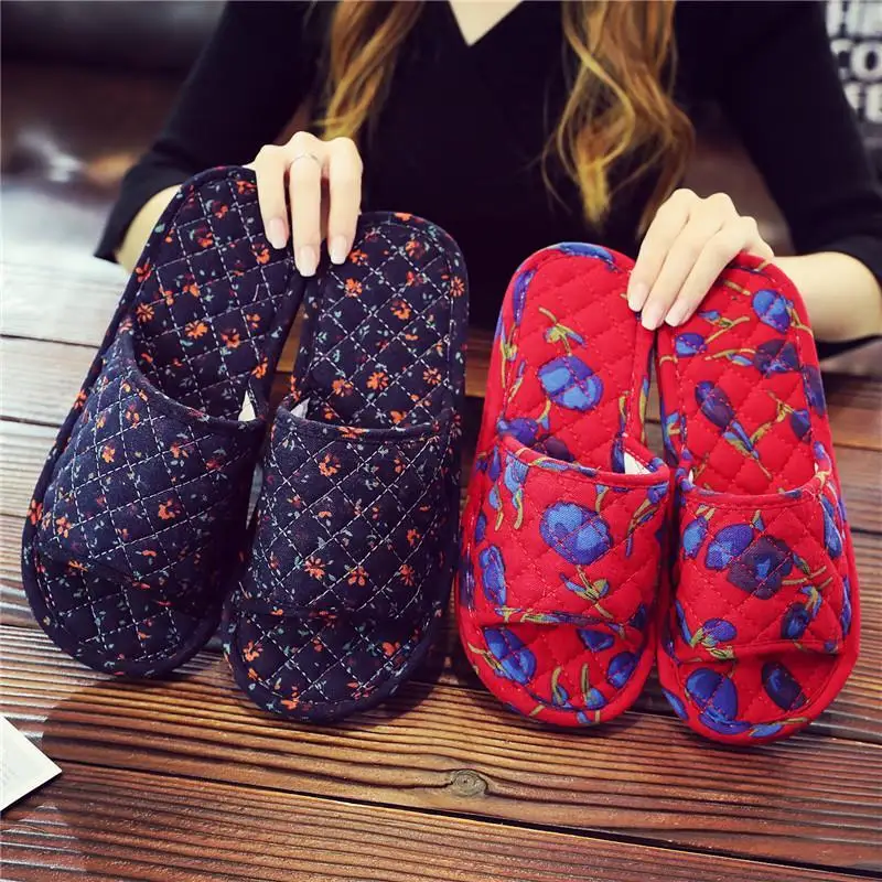 Linen Cloth Slippers for Women\'s Indoor Home Use Silent Cloth Sole Wooden Floor Slippers Soft Sole Silent All Year Round