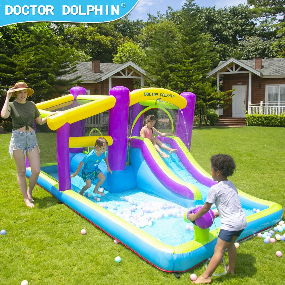 Summer New Children's Bouncy Castle Children's Inflatable Water Slides Small Jumping Trampoline Trampoline Slide Combination