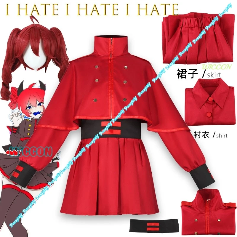 

Version Academy Style Navy Blue Red Uniform Cape Skirt Set Cosplay Costume Wig Glitter Fabric Halloween Party Dress Stocking