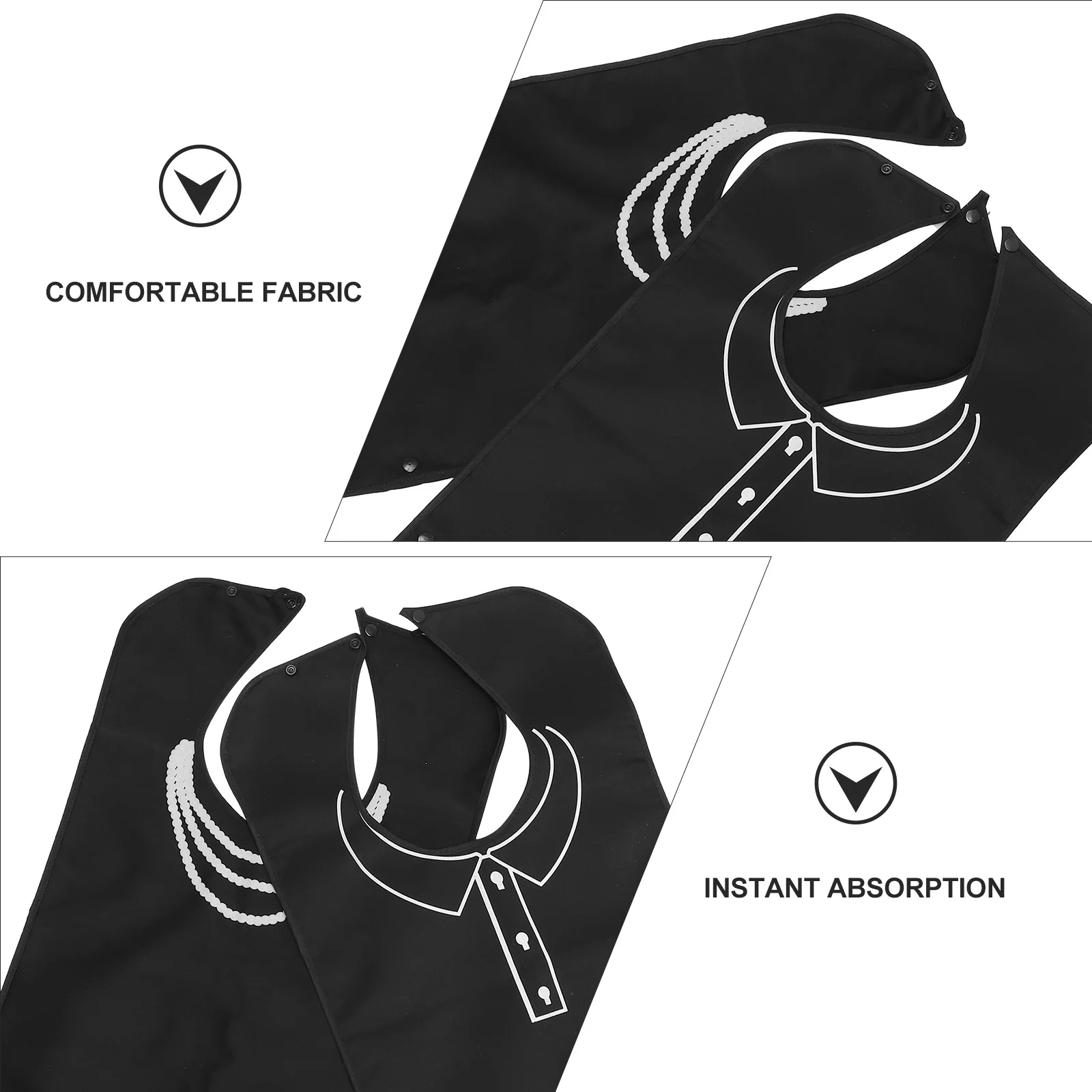 

2Pcs Waterproof Elders Bibs Anti-Oil Drooling Towels Quick Drying Polyester Fiber Convenient Nursing Material for Aged Care