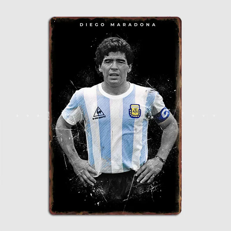 Diego Maradona King Of Football Metal Plaque Poster Club Home Bar Cave Classic Plaques Tin Sign Poster Room Wall Decor