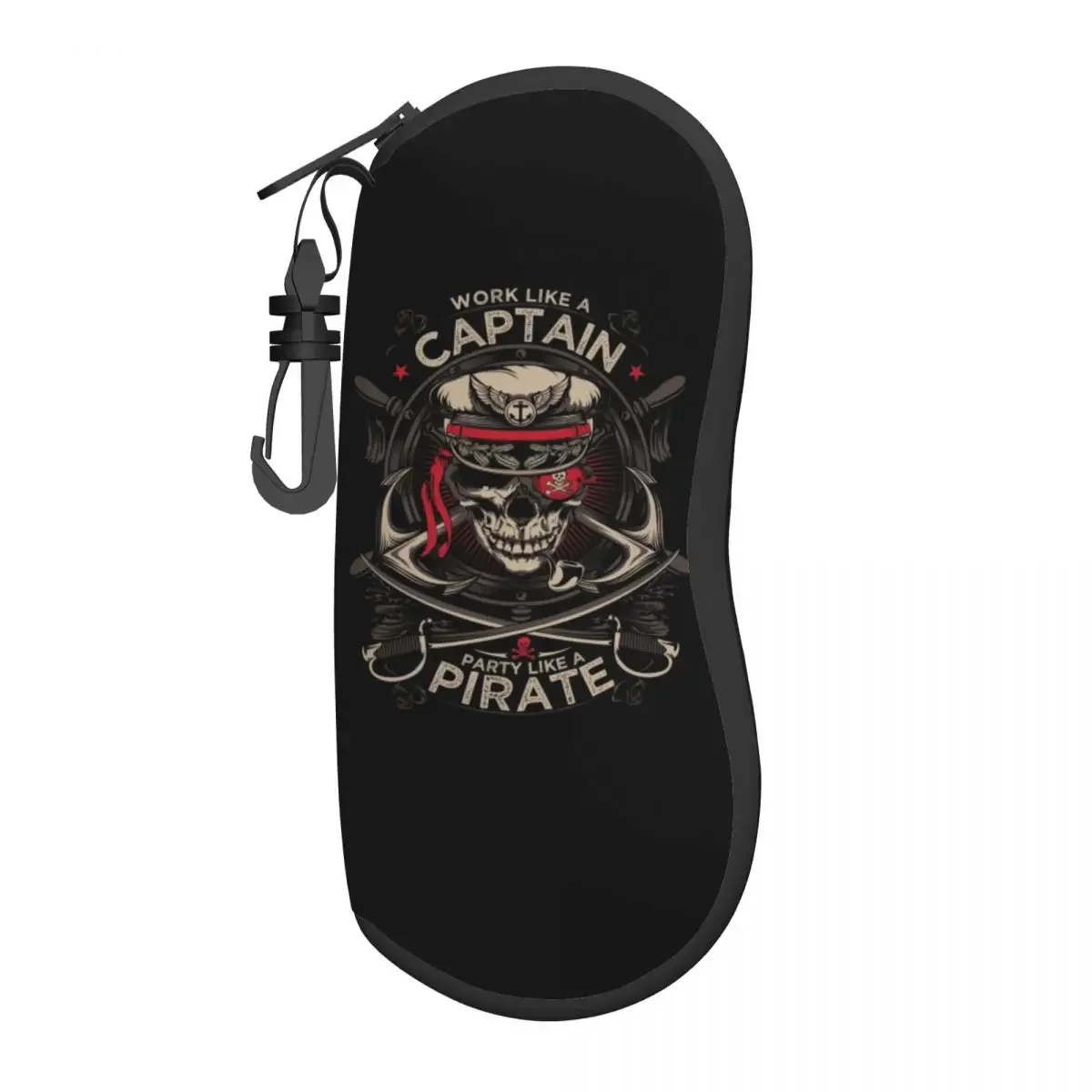 Work Like A Captain Party Like A Pirate Eyeglass Glasses Case Women Men Soft Nautical Skull Sailor Sunglasses Protective Bag