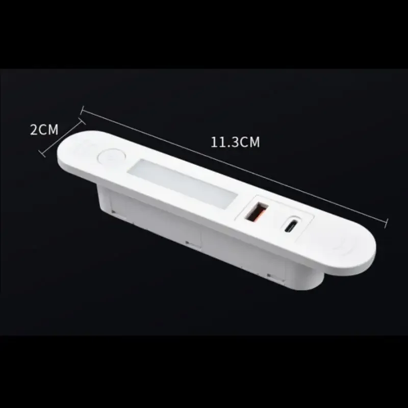1Pcs Bedside Table Phone Embedded Charger 1 USB A And 1 Type-C With Night Light Hidden Multi-plug Embedded Hidden Power Socket