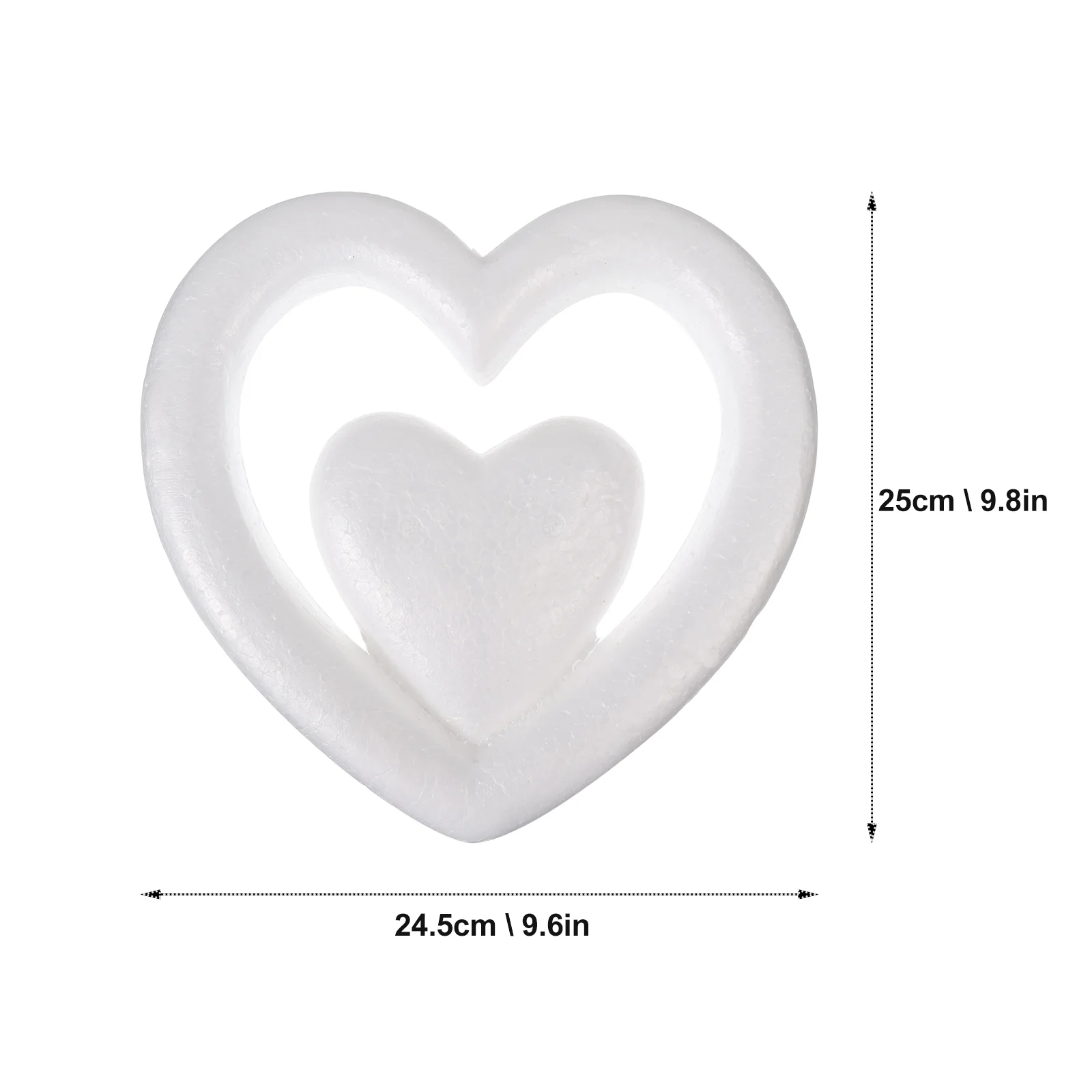 Heart Polystyrene Wreath Craft Shapes Ornament Rings Ring Christmas Shape White Diy Wedding Shaped Flower Decor Hearts