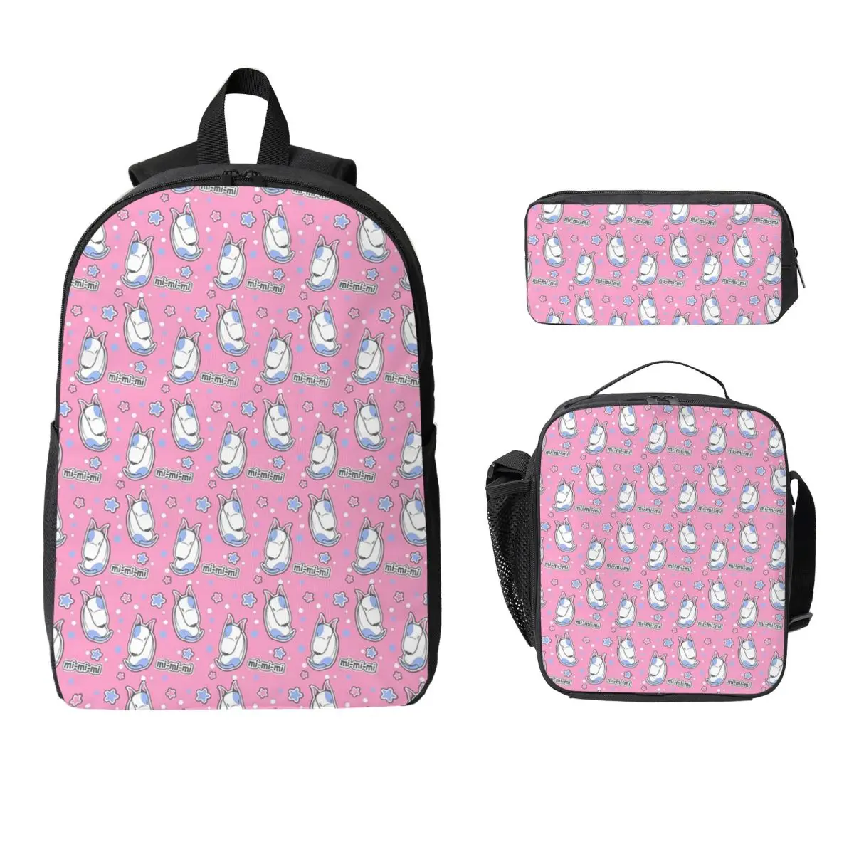 

Bull Terrier Dog Backpack Student Boys Girls BookBag School Bag Computer Shoulder Bags 3ps Insulated Lunch Bag Pencil Case