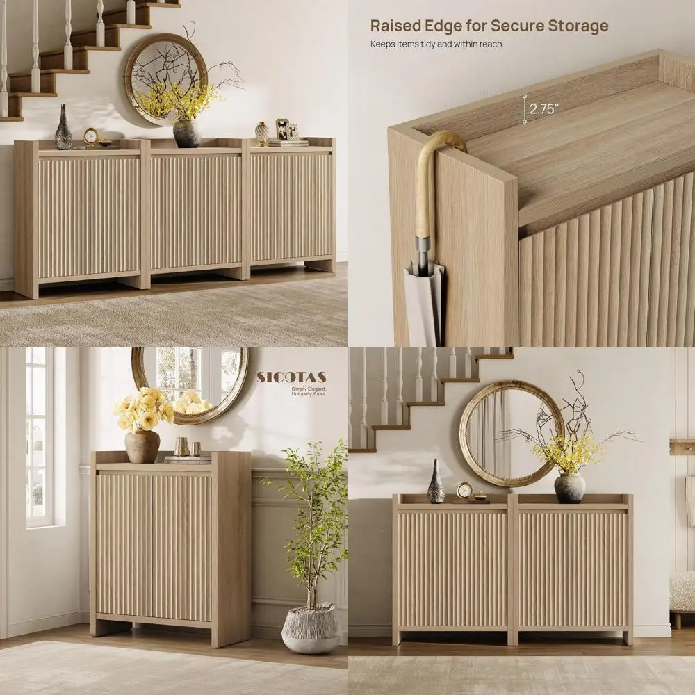 

72-Pair Shoe Storage Cabinet, Adjustable Shelves, 3-Piece Set for Entryway, Living Room, Hallway