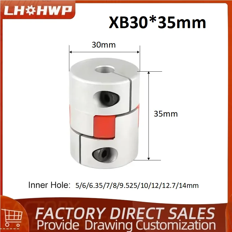 1Pc XB30*35 D30mm L35mm CNC Flexible 2 Jaw Spider Plum Coupling Coupler 5 6 6.35 7 8 9.525 10 11 12 12.7 14mm For CNC Machine