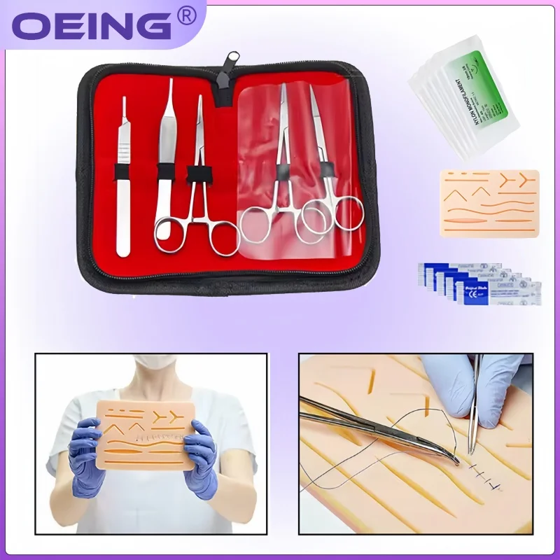 

17Pcs/set Skin Suture Kit Surgical Skin Operate Suture Teaching Equipment MedicalStudents Surgical Suture Practice Training Kit