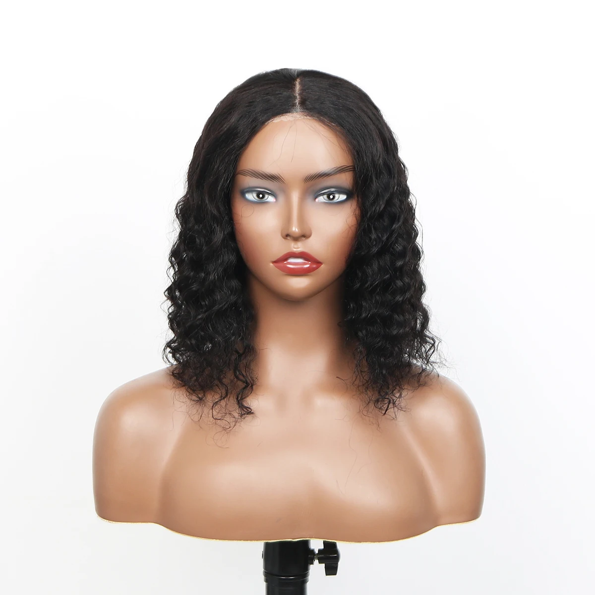 Glueless 7x6 Lace Closure Bob Wigs Human Hair Pre Plucked Pre Cut Deep Wave Remy Hair Wigs Wear and Go Glueless Wig 180% Density