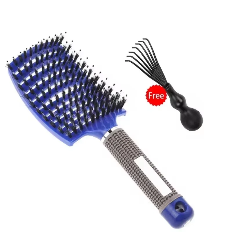 Haarborstel Ontwarrende Haarborstel Varkenshaar & Nylon vrouwen Nat Krullend Haar Hoofdhuid Massage Kam Salon Kappers Styling Tools