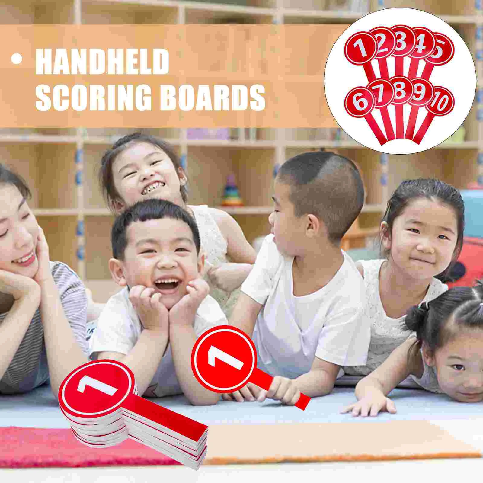 10Pcs Multi-use Scoreboards Scoring Boards Score Paddles Handheld Number Paddles Score Boards Practical Handle Score Paddles
