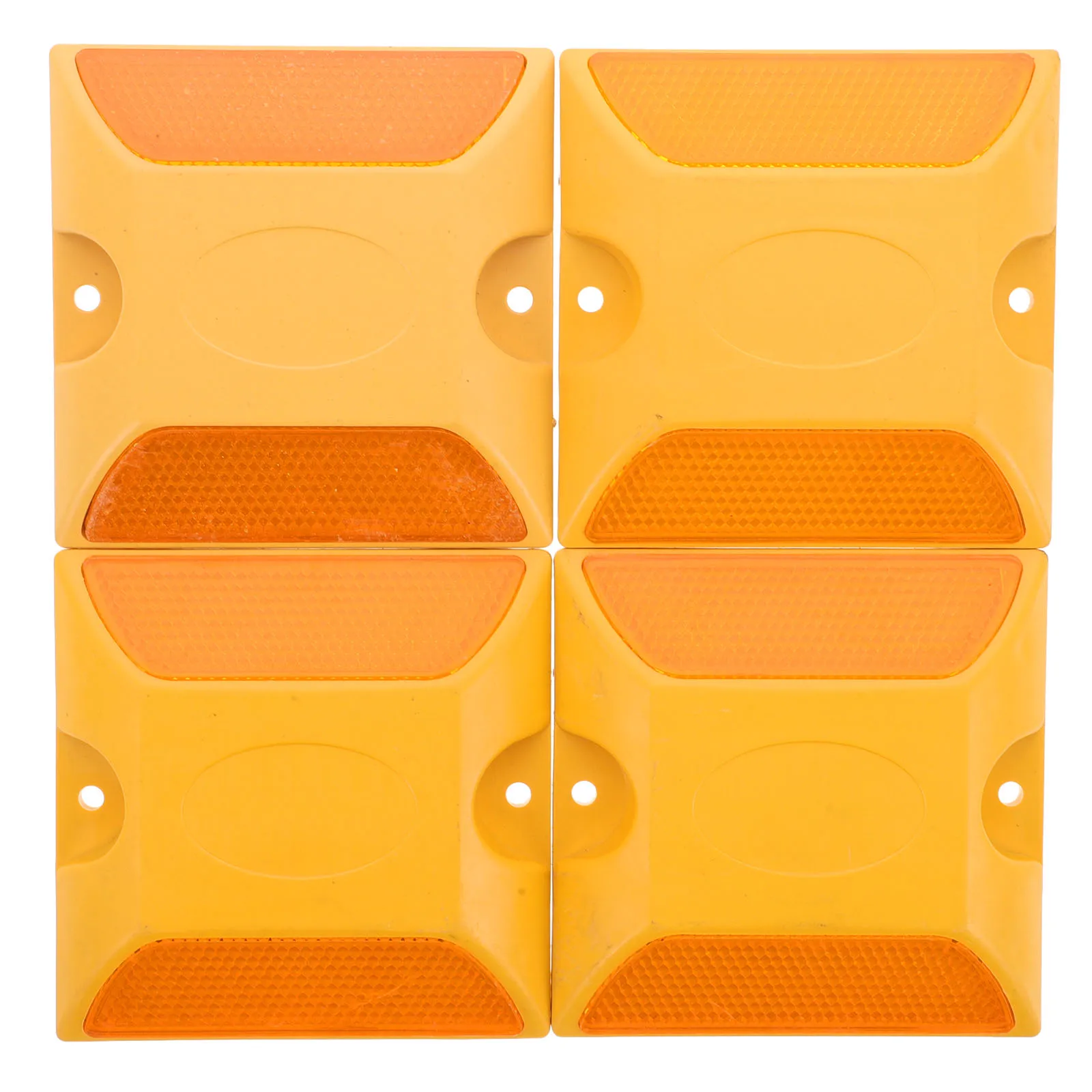 

4pcs Dual-Sided Reflective Road Studs Driveway Markers For Highways Bike Reflectors Pavement Sidewalk Safety Markers