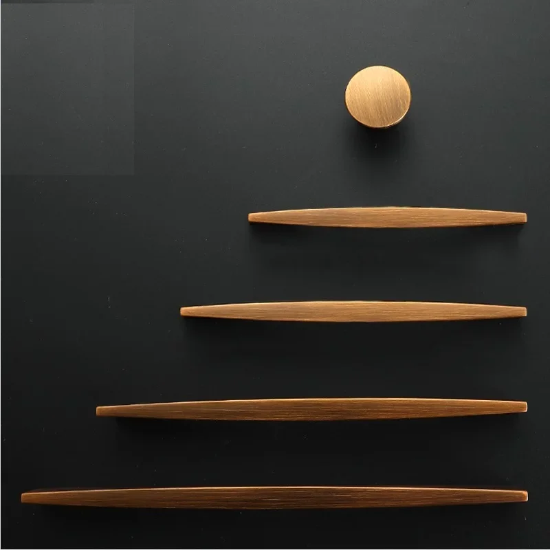 Yellow Bronze Furniture Handle Vintage European Style Bronze Kitchen Cabinet Handles Drawer Knobs Door Pulls Hardware