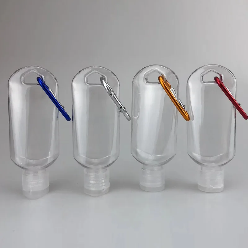 30/50 ml Reise-Kunststoff-Schlüsselanhänger-Flaschen, auslaufsicherer Quetschbehälter mit Klappdeckel für Kosmetika, nachfüllbare tragbare Flasche – Detail 9