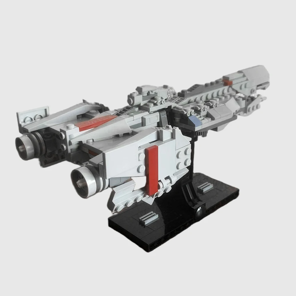 New MOC Space War Light Frigate Model Building Blocks Modular Technology DIY Assembly Children's Toy Stand Set Boy Birthday Gift