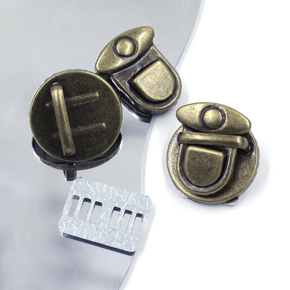 10Sets DIY Multicolor Metal Duckbill Clasp Tongue Lock Buckle Bag Press Push Closure Briefcase Lock Luggage Part Supplies