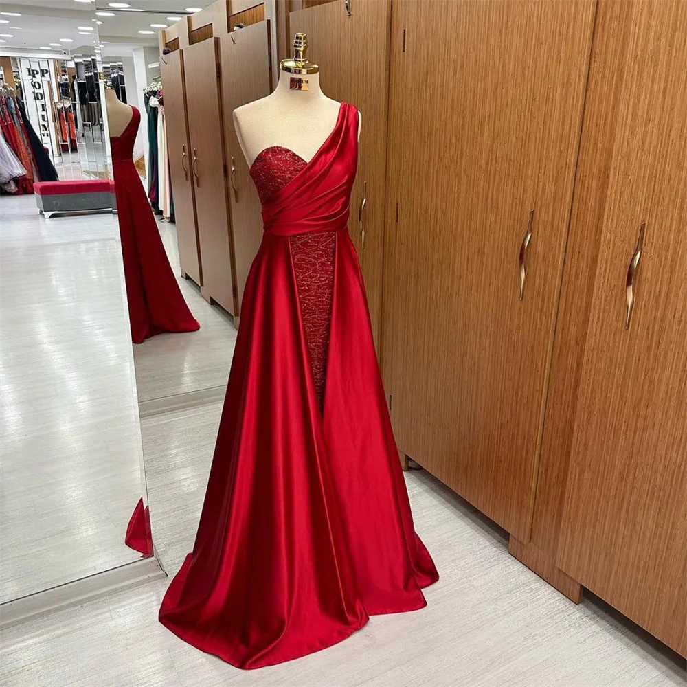 

Lily One Shoulder Sleeveless Prom Dress Sweetheart Celebrity Dress Stain Beach Women's Evening Dresses With Formal Gown 프롬 드레스