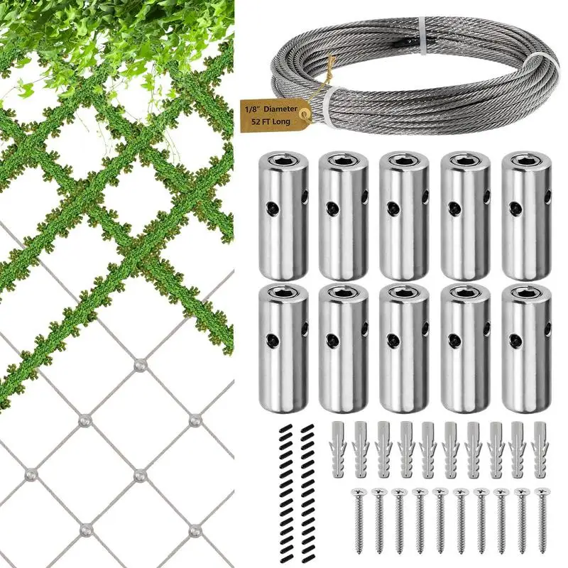 

Wall Trellis Kit Farmhouse Stainless Steel Wall Trellis System Farmhouse Wire Trellis With Expansion Anchors Cylindrical Hubs