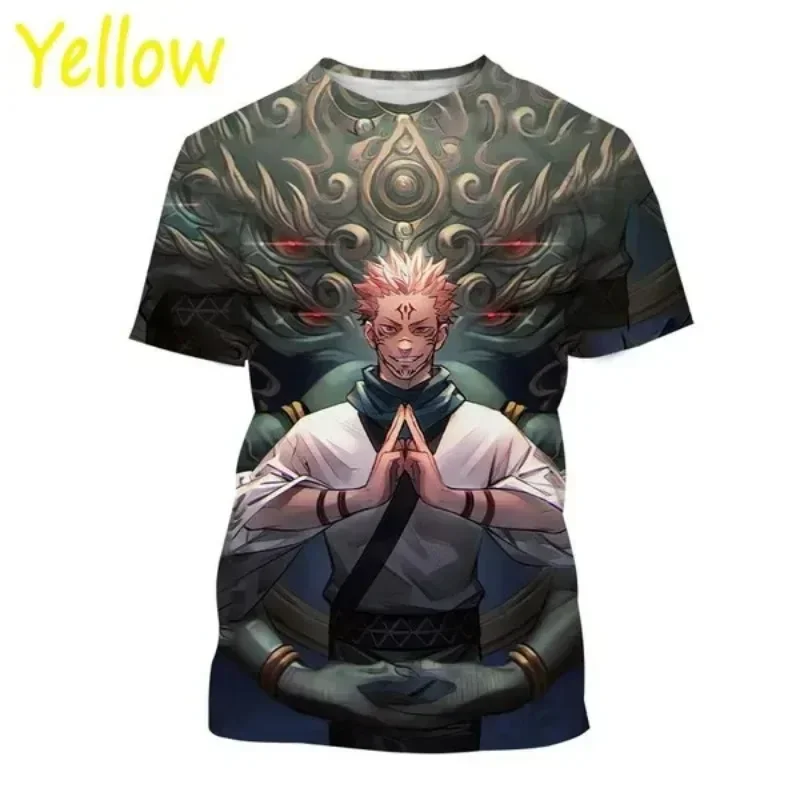 2024 Summer New Anime Cool Character 3D Printed T-shirt Fashion Men\'s Harajuku Street Loose Comfortable Breathable Top T-shirt