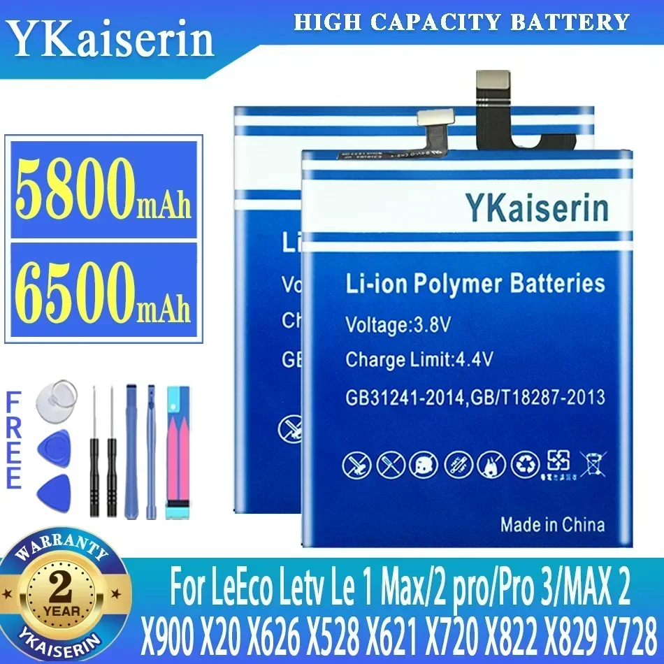 YKaiserin High Quality Battery For LeEco Le 1 Max Le1 Max 2 Pro Le2Pro /Pro 3 Pro3 LeMax2 X900 Batteries + Free Tools