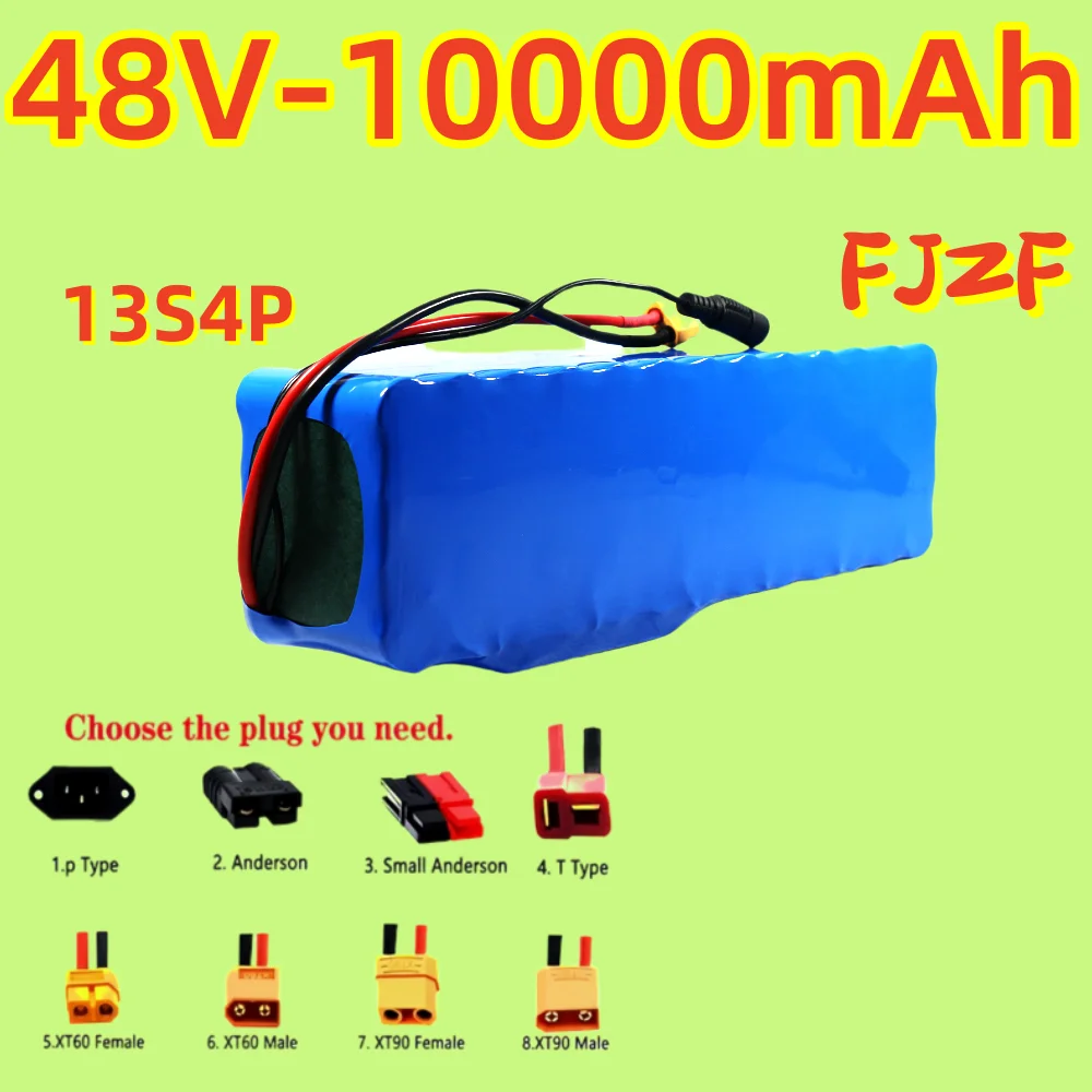 

New Battery 48v 10000mAh 18650 Lithium Ion Battery Pack FJZF 10Ah 13S4P for Kugoo Bike Conversion Kit Bafang 30A BMS 1000W