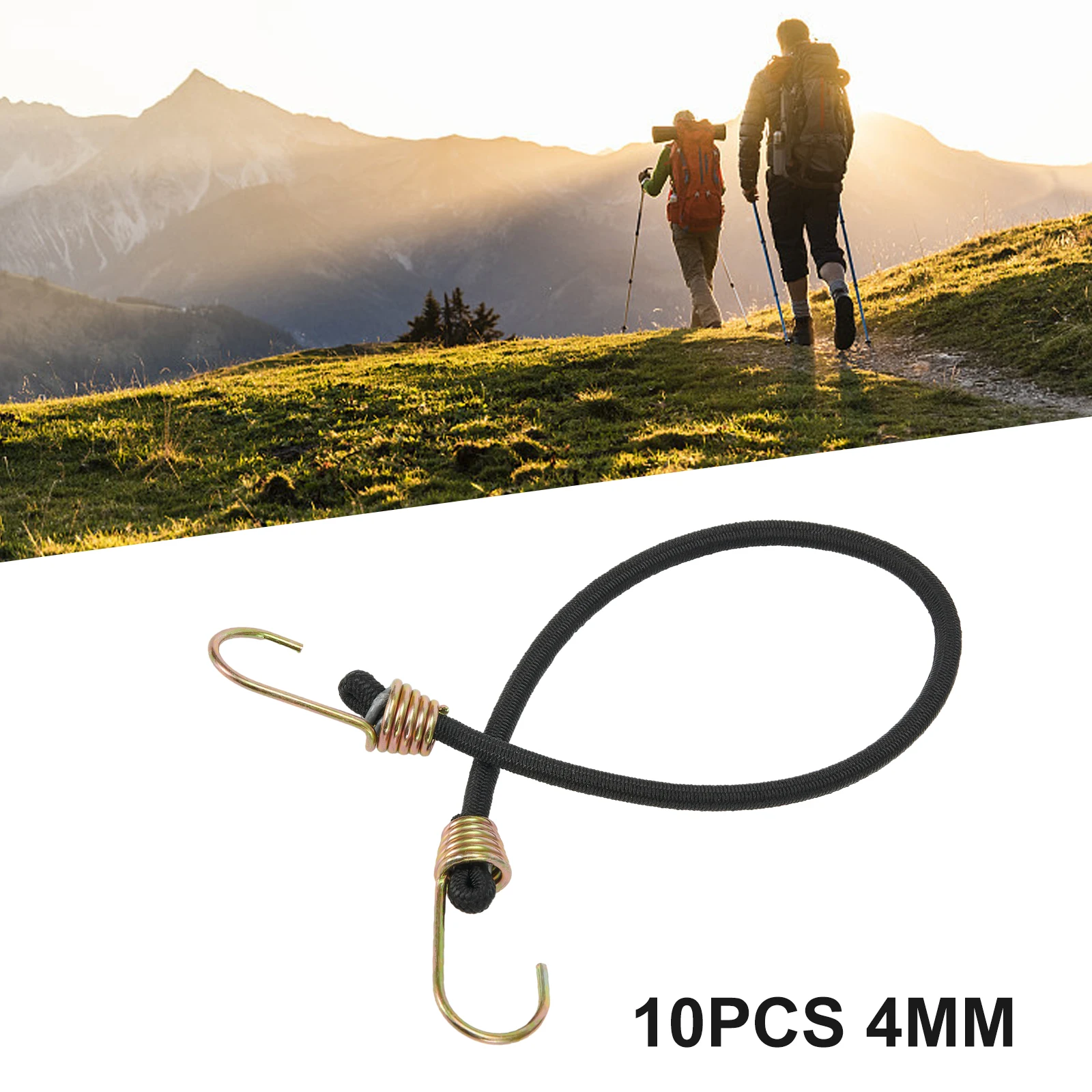 10 Pcs Heavy Duty Bungee Cords Elastic Rope With Carabiner For Luggage Packing Luggage Camping Accessories
