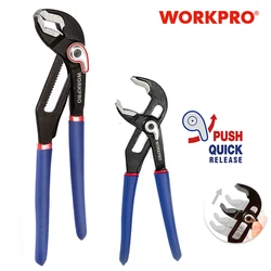 WORKPRO 2PC Multifunctional Pliers 20CM&25CM Quick-Release Groove Joint Plier All Purpose Jaw Straight Hand Tools for Water Pump