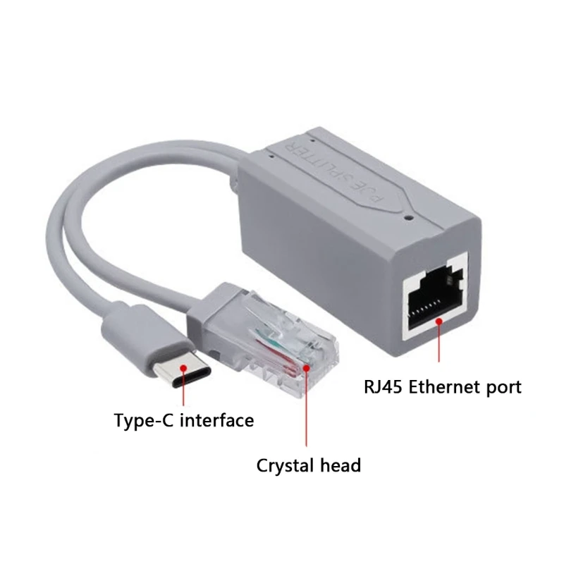Mini USB C Poe Splitter 48 V bis 5 V für Tablets Kameras IEEE802.3AF/AT Plugs & Play