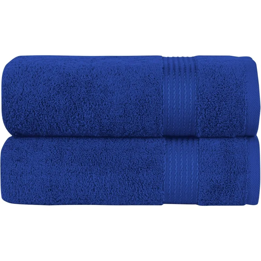 

Luxurious 2 Pack Bath Towel Set in Royal Blue for Spa and HotelStyle Bathroom Use: 27 x 54 Inch 100 Turkish Cotton Highly Absor