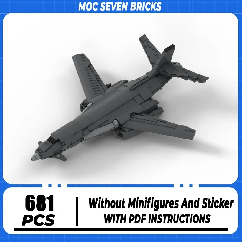 Military Series Moc Building Blocks B1 Lancer Bomber Model Technology Bricks DIY Assembly Airplane Toys For