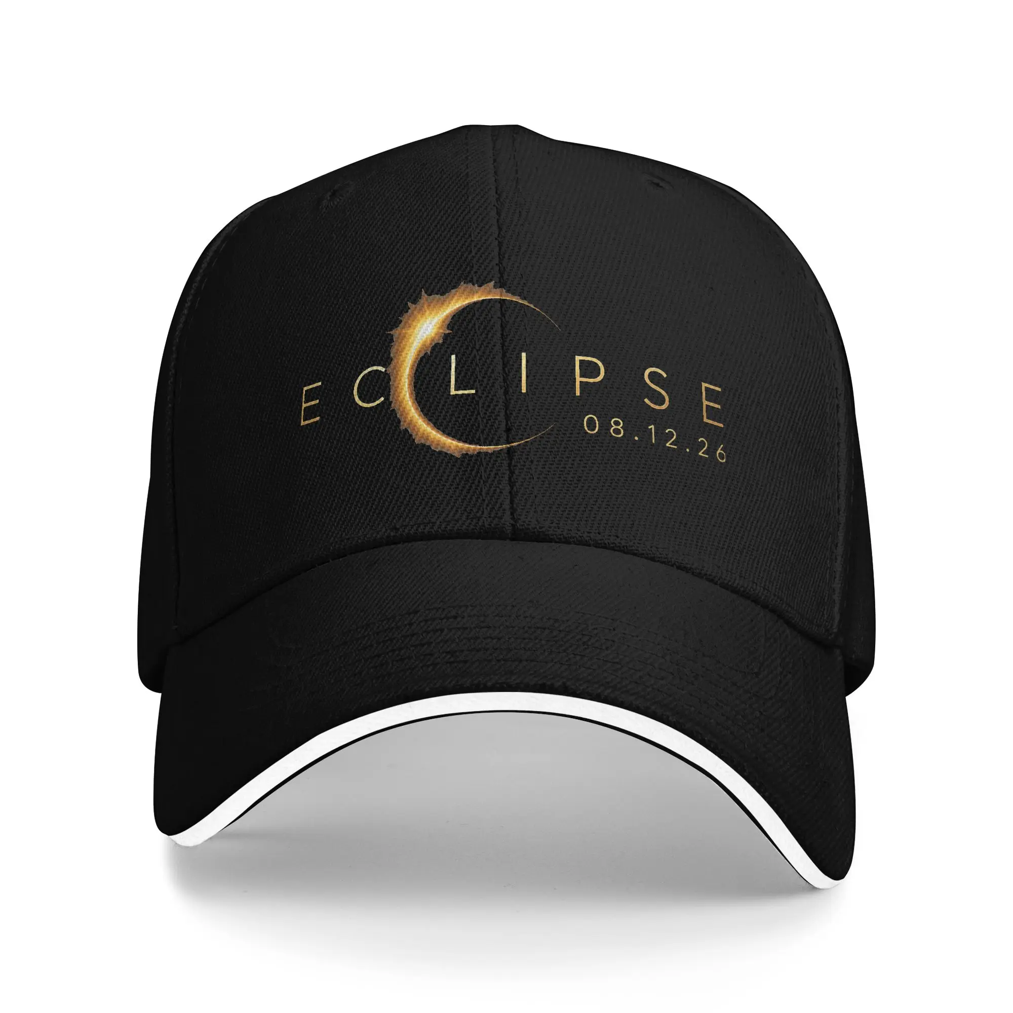 Spain Total Solar Eclipse 2026 Sandwich Baseball Caps Retro Astronomy Unisex Polyester Sun Cap Outdoor Adult Hat