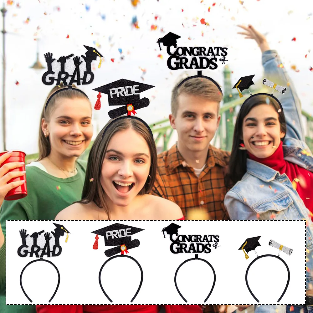 Graduation Season Decoration Headband, University Kindergarten Graduation Ceremony Photo Props, Bachelor's Hat Certificate Headb