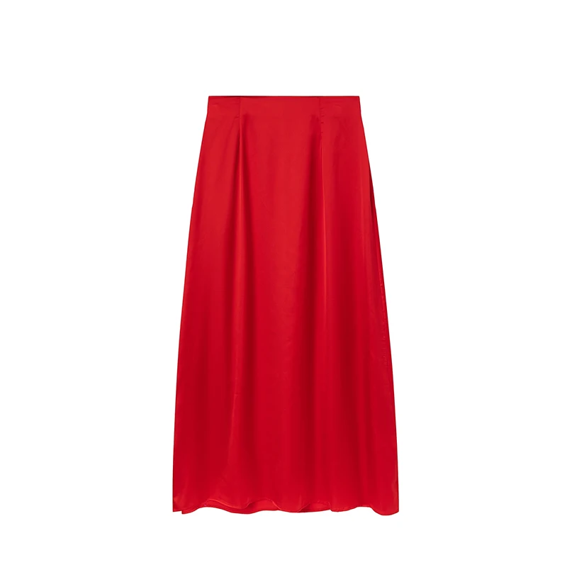 Damen-Rock aus simuliertem Seidensatin im lässigen europäisch-amerikanischen Stil, Wickelrock für den grenzüberschreitenden Modehandel – Detail 23