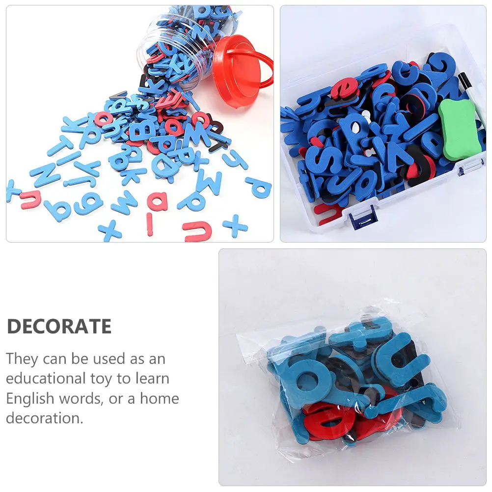 المغناطيس الإنجليزي كبير الحجم الأبجدية بقع مغناطيسية ملاحظات صور قائمة وصفات لعبة تعليمية تعلم الكلمات