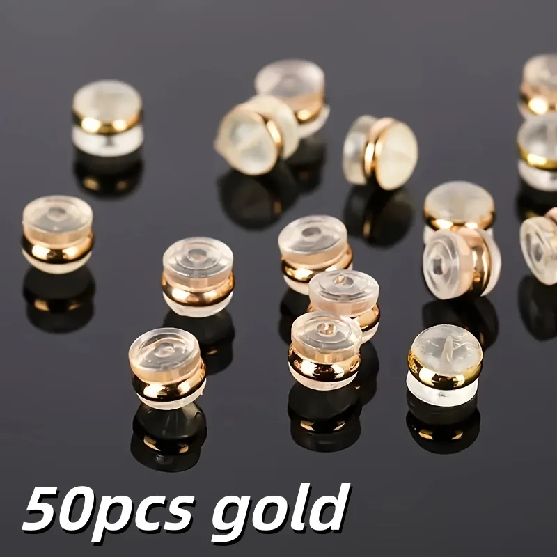 50 Earring Back Clips, Suitable for Earrings/Drooping Ears, Securely Locked Earring Back Clips Suitable for Heavy Earring Lifter