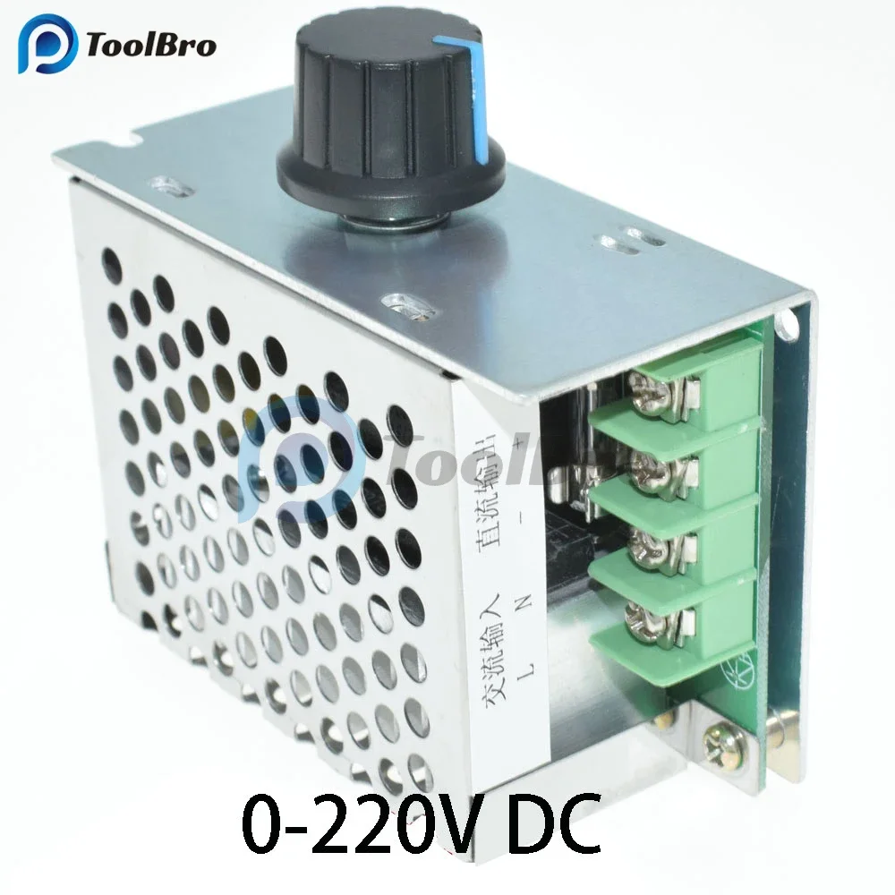 Input AC 220V Output DC 10-210V PWM Controller Voltage Regulator DC Motor Speed Regulator Governor with Potentiometer Switch