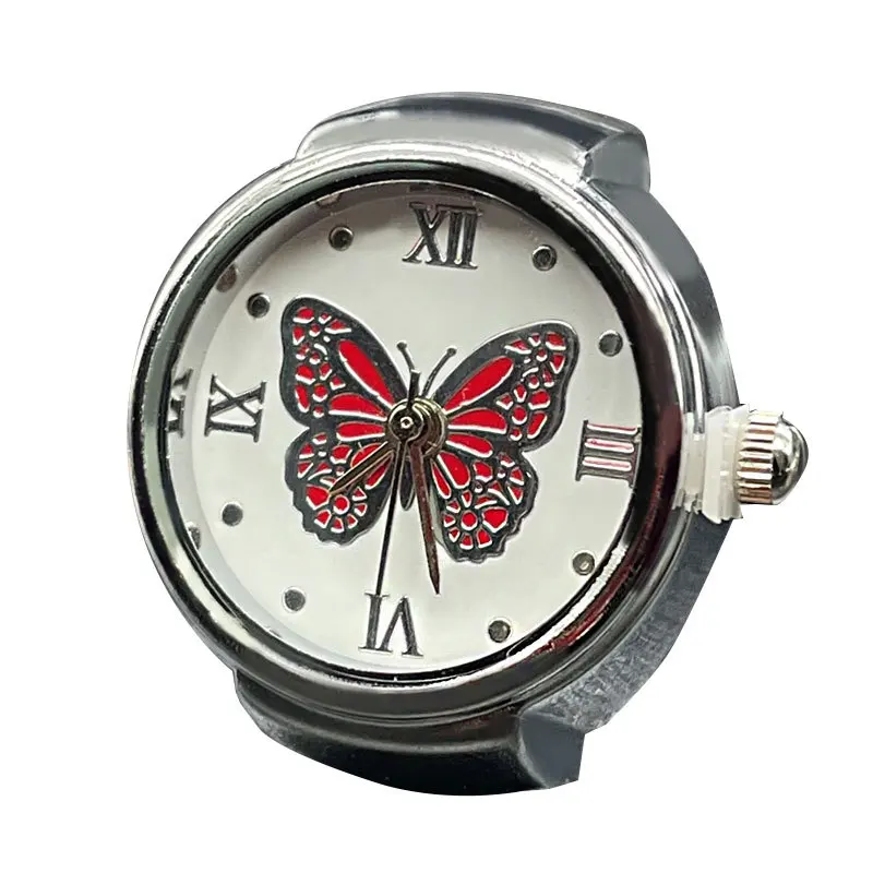 Schmetterling Multi-farbe Ring Uhr Edelstahl Legierung Männer Frauen Einfache Atmosphärische Vielseitige Mode Ring Schmuck Party Geschenke – Detail 4