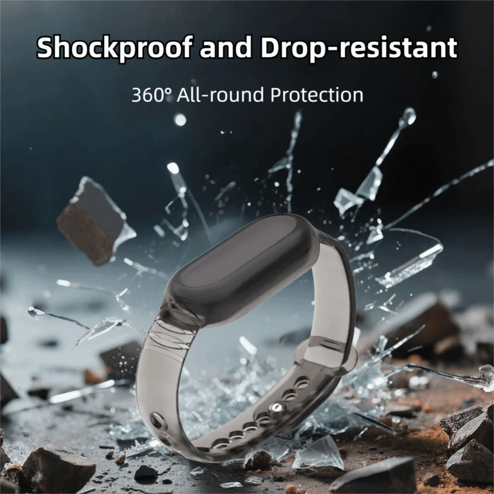 TPU Voice Recorder Case Transparent Shockproof Protective Cover Waterproof Protector Band Strap for PLAUD NotePin AI