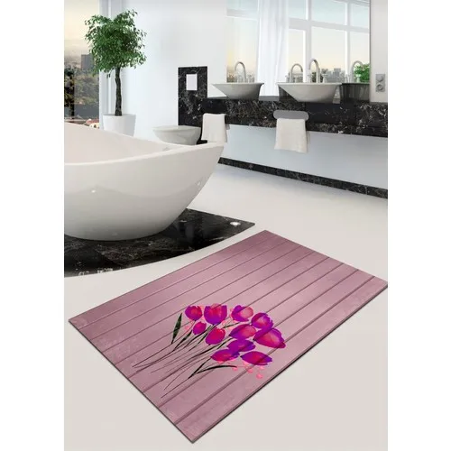 Ardizayn Flower Pattern 70 X120 cm Slip-Resistant Leather Sole Bath Mat, Mat