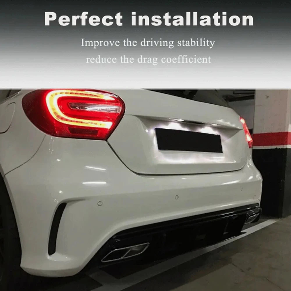 A45 نظرة المصد الخلفي الناشر الشفاه المفسد مع نصائح العادم ل W176 2012 2013 2014 2015 2016 2017 2018 A200 A220 A160 A180 A250 #5