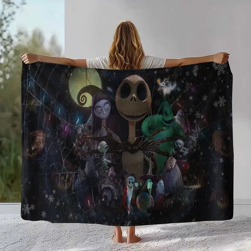 Cartoon N-Nightmare Before Christmas Jack Halloween Weiche Flanell-Decke, Gemütliche Decke für Bett, Sofa, Wohnzimmer, Heimdekoration – Detail 4