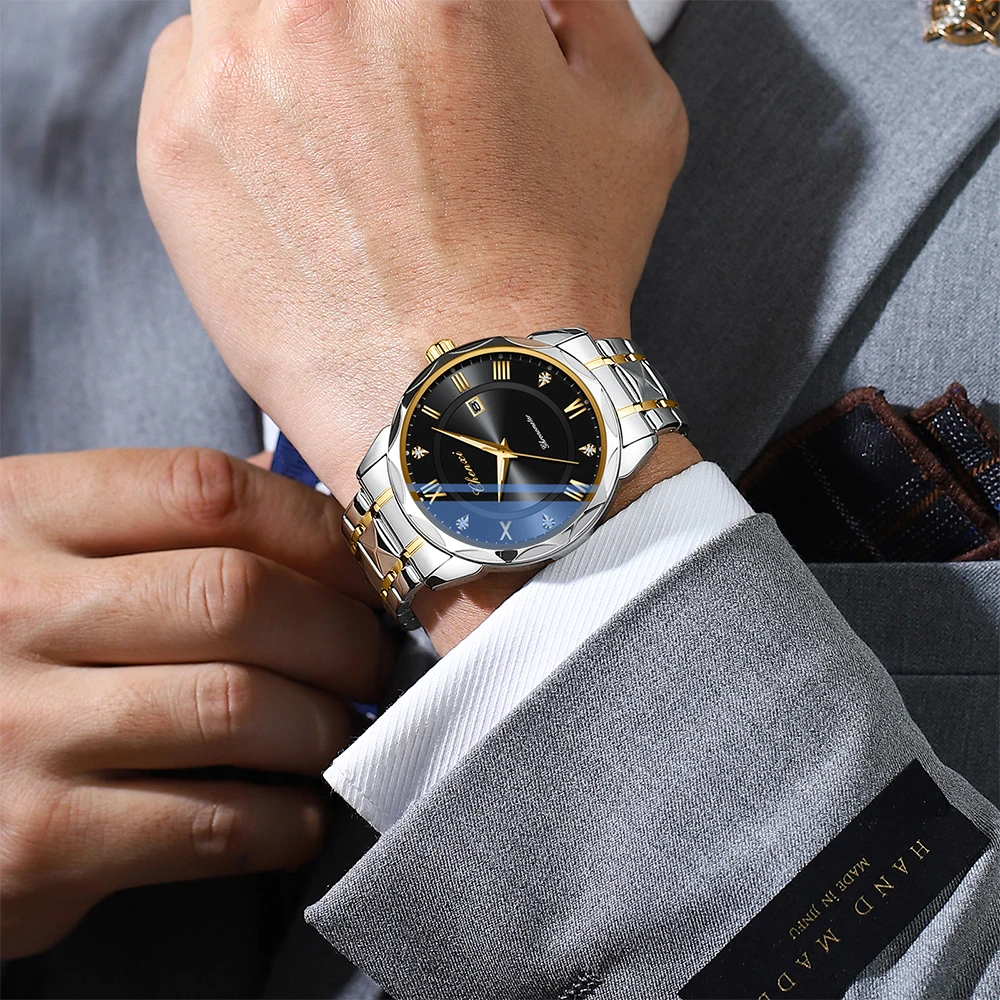 CHENXI New Fashion Elegant Business Men's Wristwatch Round Dial Luminous Waterproof Calendar Display Man Watch