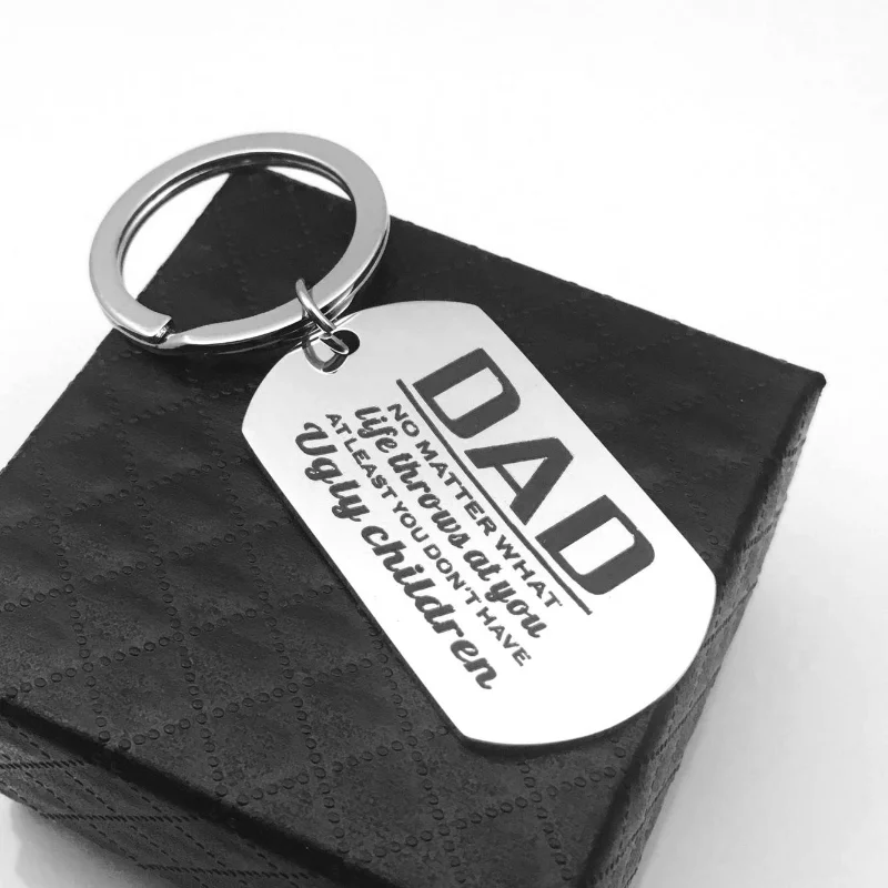 Fathers Day Keychain Gifts for Dad from Daughter Son, Unique KeyChain for Men Father from Kids,Gifts on Fathers Day Birthday