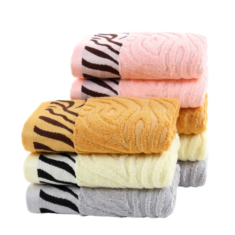 1/4/6pcs Bamboo Towels Fiber Tiger Pattern Towels Quick-Dry Absorbent Non-Fading Towel For Bathroom Barber Shop School Daily Use