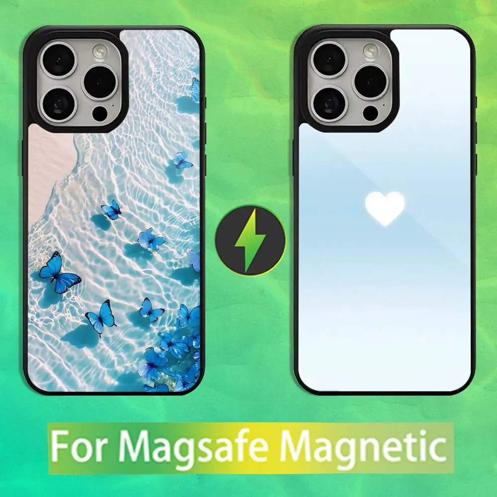 

Blue Heartbeat Elements Phone Case For iPhone 16,15,14,13,12,11,Pro,Max,Plus,Mini,Magsafe,Magnetic Wireless Charging Case